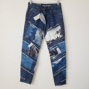 G-Star RAW x Jaden Smith Spiraq RFTP Patchwork Denim Jeans Size 29x32 Blue